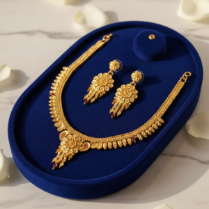 0006 Floral 1 Gram Gold-Plated Necklace & Earring Set For Girls and Woman