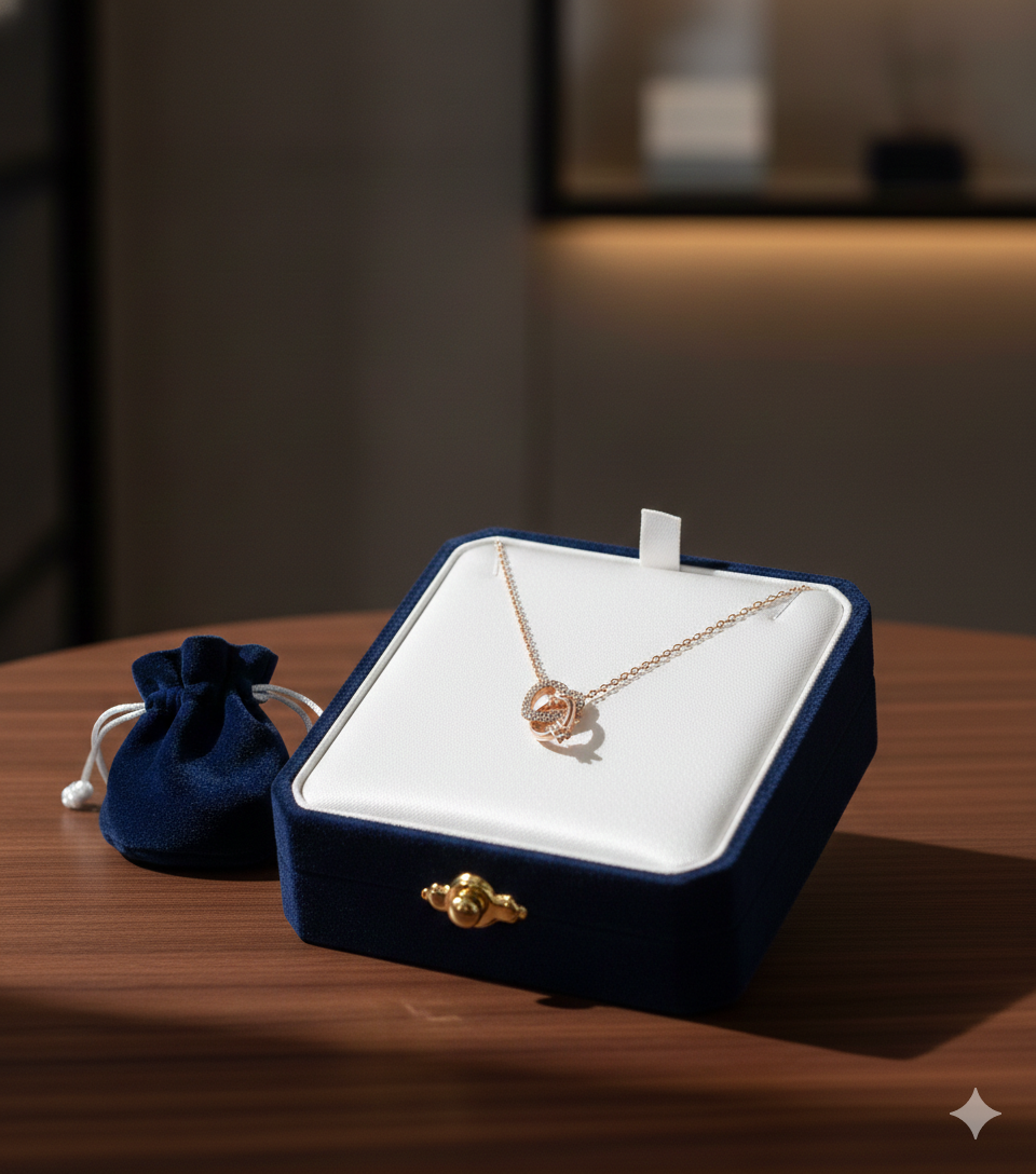 03 Interlocking Infinity Rings Pendant Necklace in Rose Gold FOR GIRLS AND WOMAN - Image 5